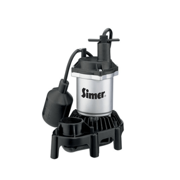 Simer 2163, Submersible Thermoplastic Sump Pump 1/3 HP, Tethered Switch