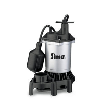 Simer 2165, Submersible Thermoplastic Sump Pump 1/2 HP, Tethered Switch