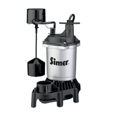 Simer 2164, Submersible Thermoplastic Sump Pump 1/3 HP, Vertical Switch